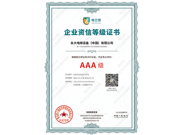2022AAA企业资信品级认证